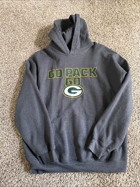 Team Apparel Gray Pullover Hoodie with NFL Patch
